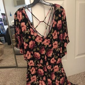 Strapping floral print romper